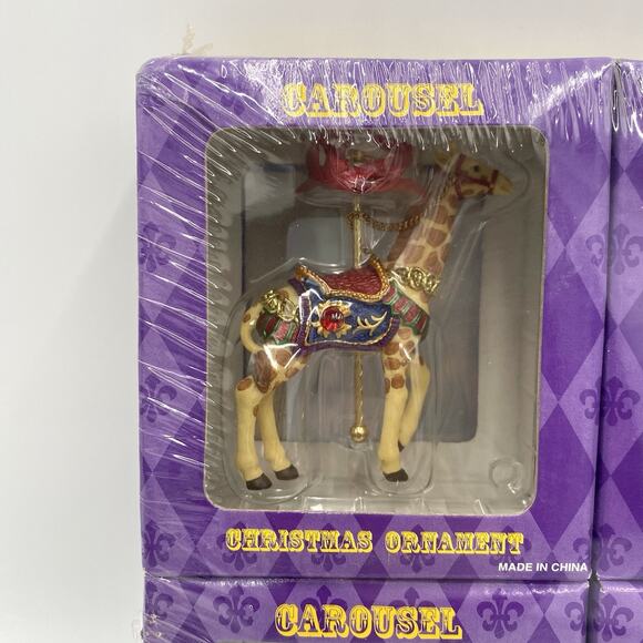 Set of 8 Costco Carousel Animal Christmas Ornaments Merry Go Round SEALED - Picture 2 of 15